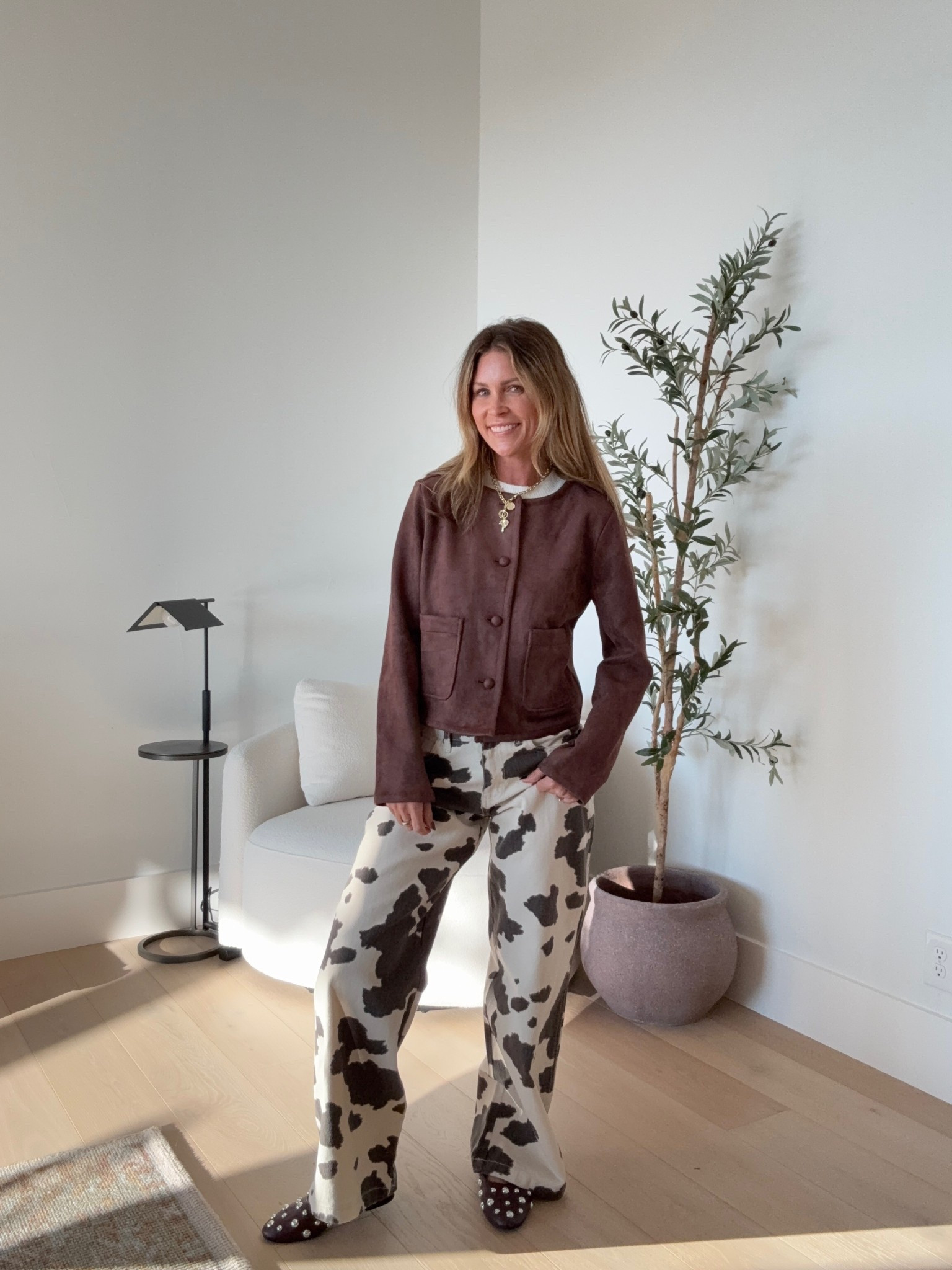 🎯 Target jacket haul! 🎯 I snagged some amazing pieces that are perfect for layering. Can't wait to style these cozy looks! 

Cow print pants. Wearing size small. 
Sweater vest isn’t online yet, but I’ll add and notify you once it’s linked!😊

Faux suede lady jacket size small 

#LTKStyleTip #LTKFindsUnder100 #LTKFindsUnder50