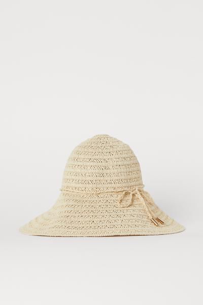 Straw Hat - Light beige - Ladies | H&M US | H&M (US)
