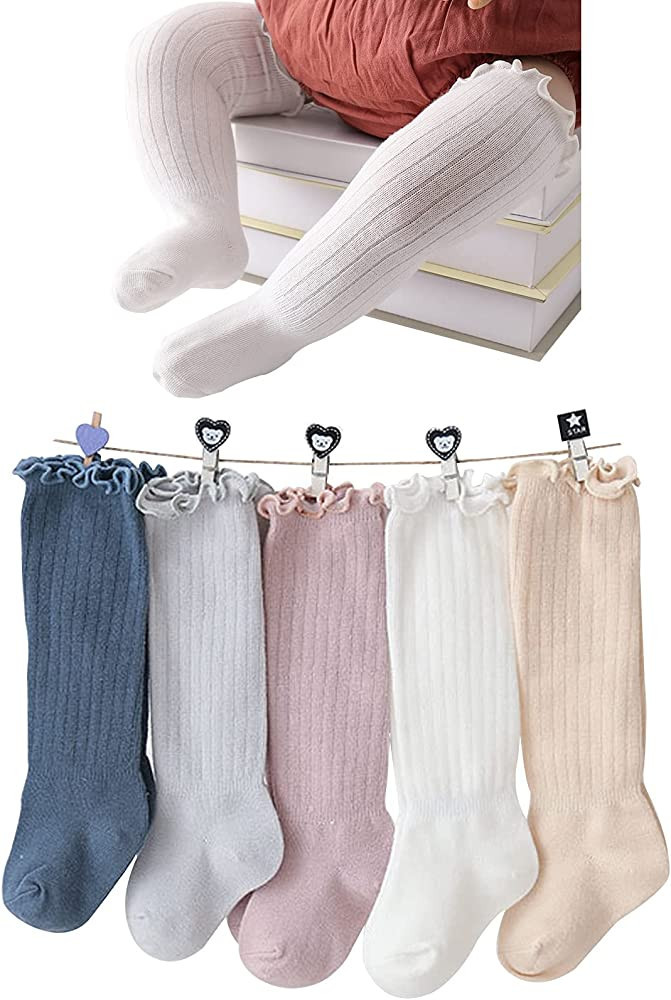 Apone Fatu Baby Knee High Socks Newborn Infants Toddlers Cotton Uniform Stockings Warm Cotton Boy... | Amazon (US)