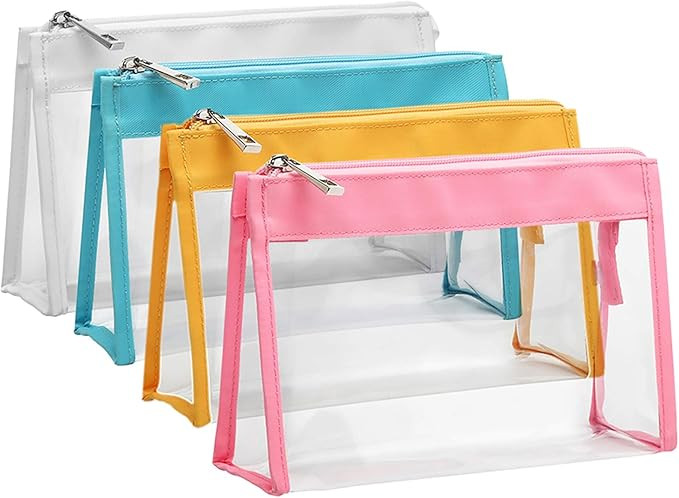 Amazon.com: Cambond Clear Makeup Bag, Waterproof Clear Cosmetics Bag TSA Approved Toiletry Bags f... | Amazon (US)