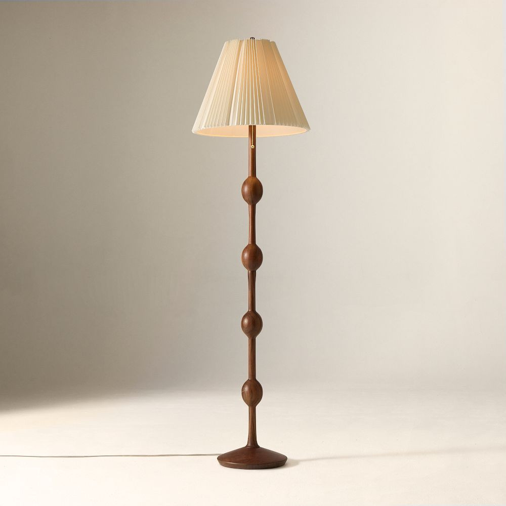 Pierce & Ward Ribbed Wood Floor Lamp (58") | West Elm (US)