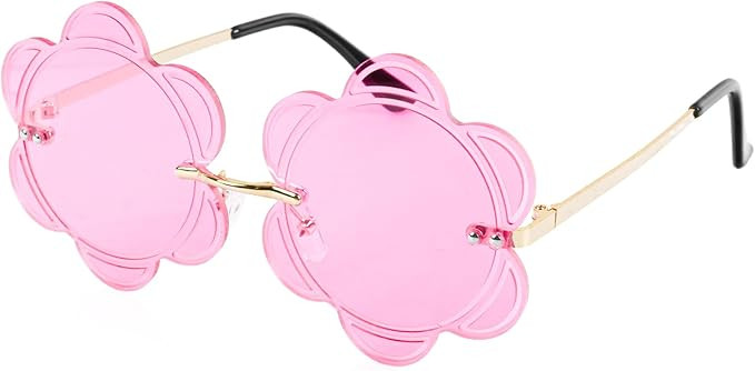 Rimless Flower Shape Sunglasses Fashion Glasses Women Men Party Christmas Cosplay Glasses Prom Ac... | Amazon (US)