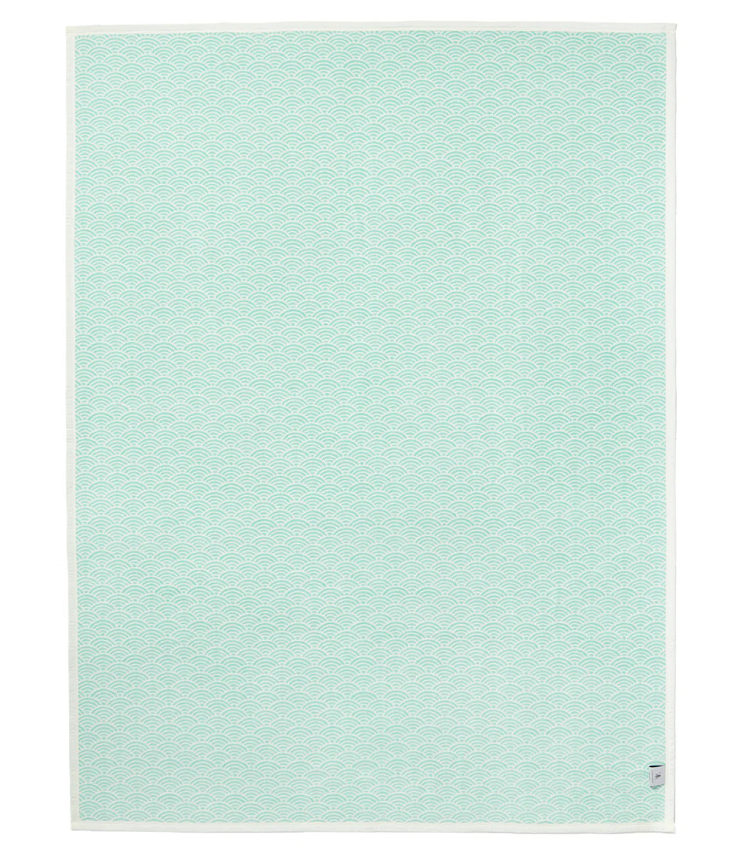 Brewster Scallops Turquoise Blanket | ChappyWrap