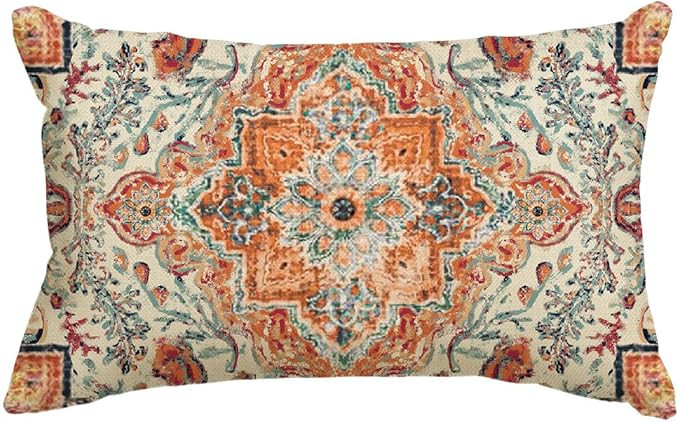 AVOIN colorlife Boho Throw Pillow Cover, 12 x 20 Inch Bohemia Ethnic Style Carpet Pattern Cushion... | Amazon (US)