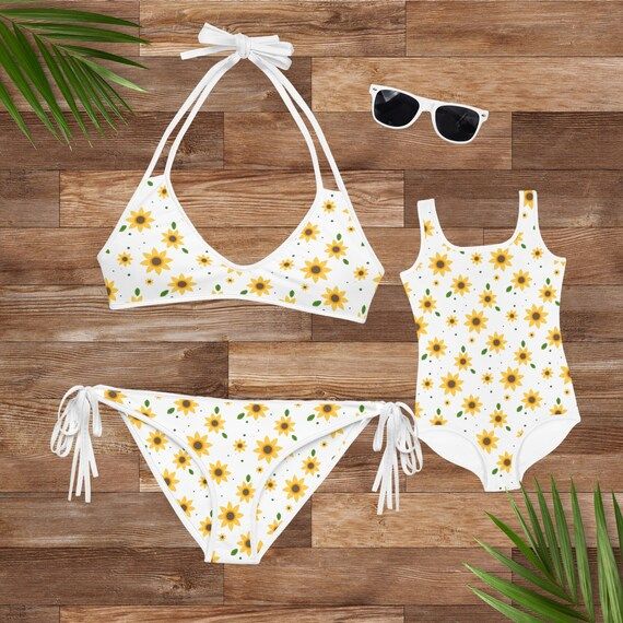 Mommy and Me Swimsuit Sunflower Matching Swimsuits Matching | Etsy | Etsy (US)