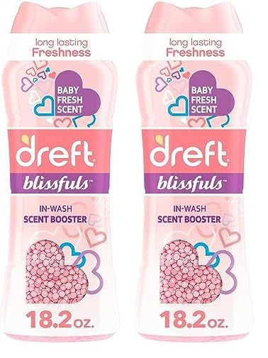 Dreft Blissfuls In-Wash Scent Booster Beads, Baby Fresh Scent, 18.2 oz (Pack of 2) | Amazon (US)