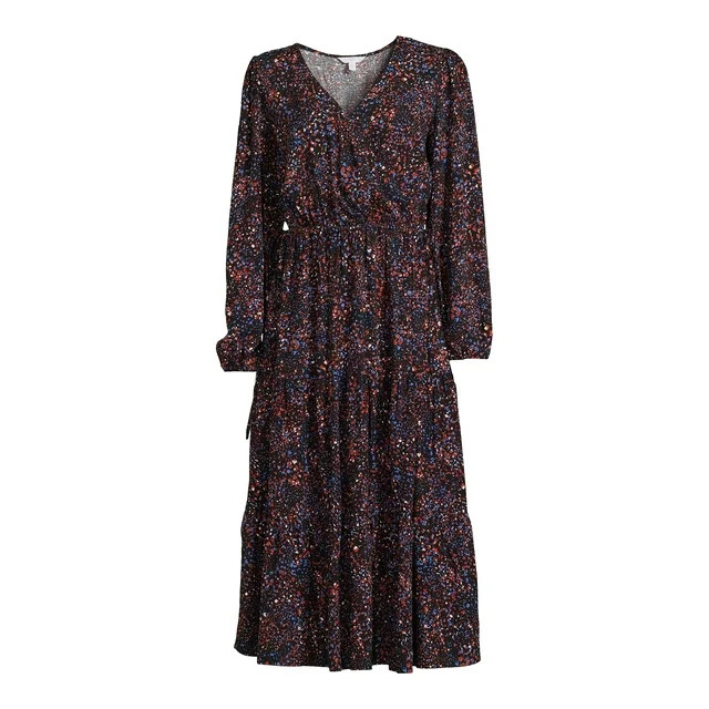 Time and Tru Women's Tiered Side Tie Dress, Sizes XS-XXXL | Walmart (US)