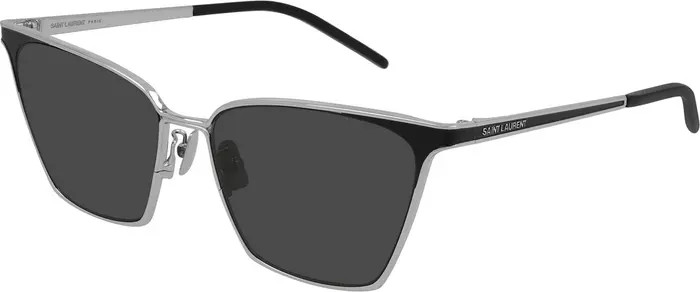 Saint Laurent 56mm Flat Front Rectangle Sunglasses | Nordstrom | Nordstrom