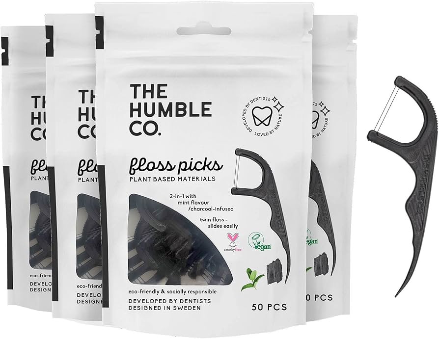 The Humble Co. Floss Picks (200 Count) – Plant Based Dental Floss Picks for Superior Oral Care,... | Amazon (US)