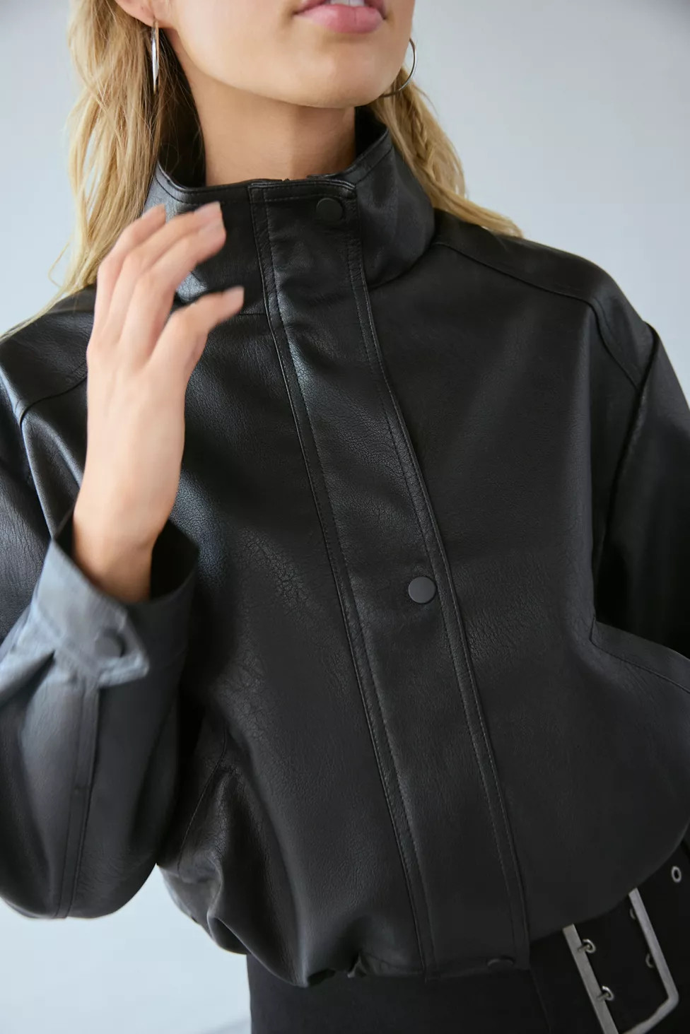 Silence + Noise Chloe Faux Leather Bomber Jacket | Urban Outfitters (US and RoW)
