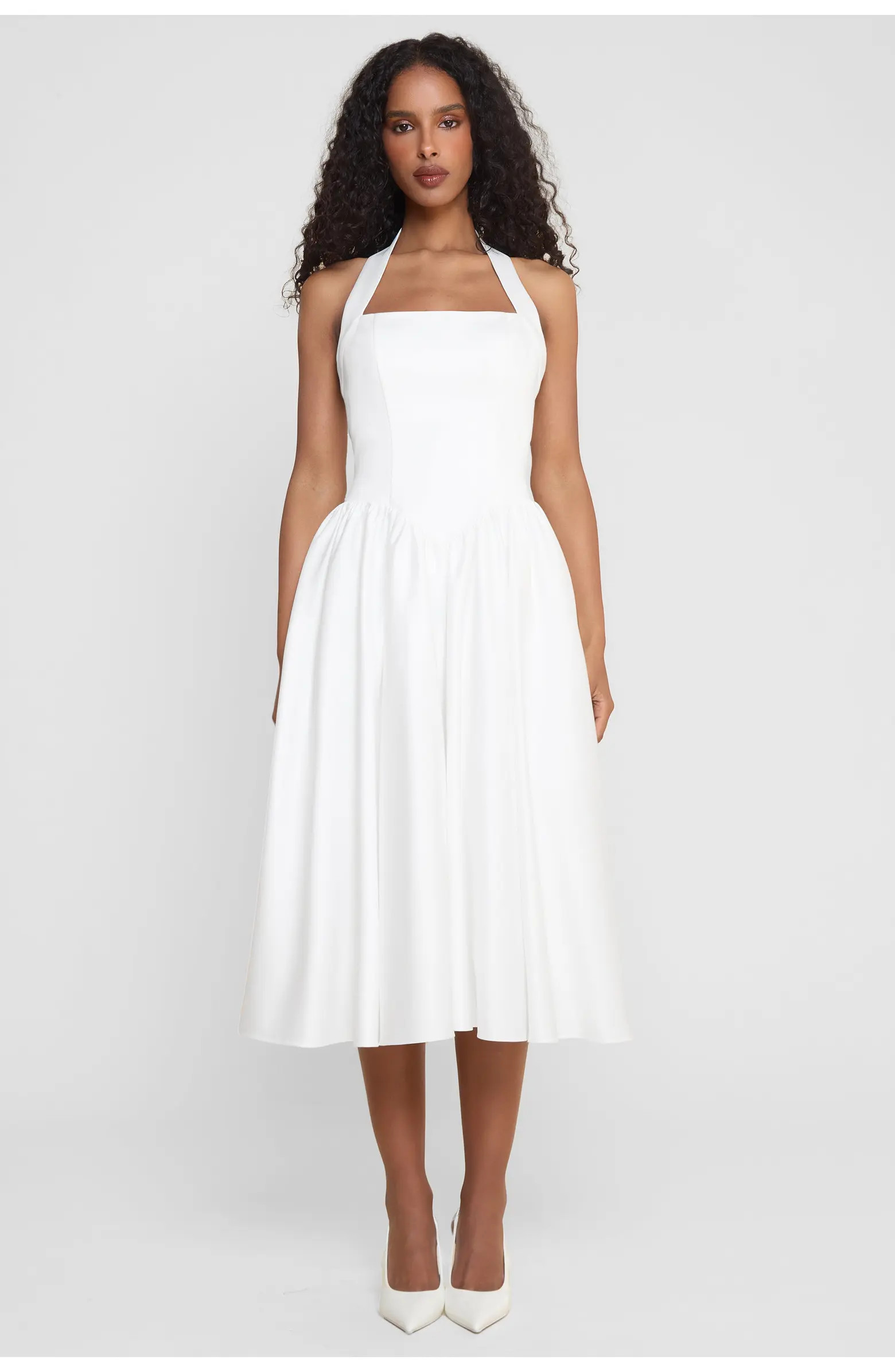 LEAU Hart Halter Corset Midi Dress | Nordstrom | Nordstrom