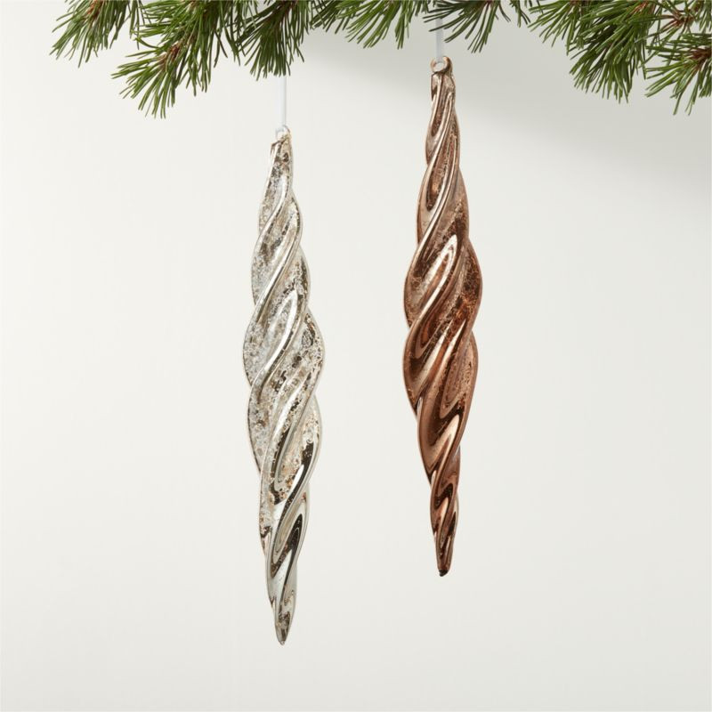 Zolta Mercury Glass Icicle Christmas Tree Ornaments | CB2 | CB2