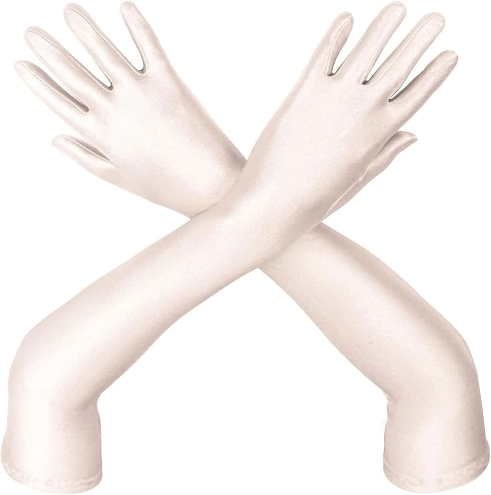 Long Gloves Women Fancy Satin Gloves Costume 21" Elbow Lenth Gloves for Opera Wedding 1920s Party... | Amazon (US)