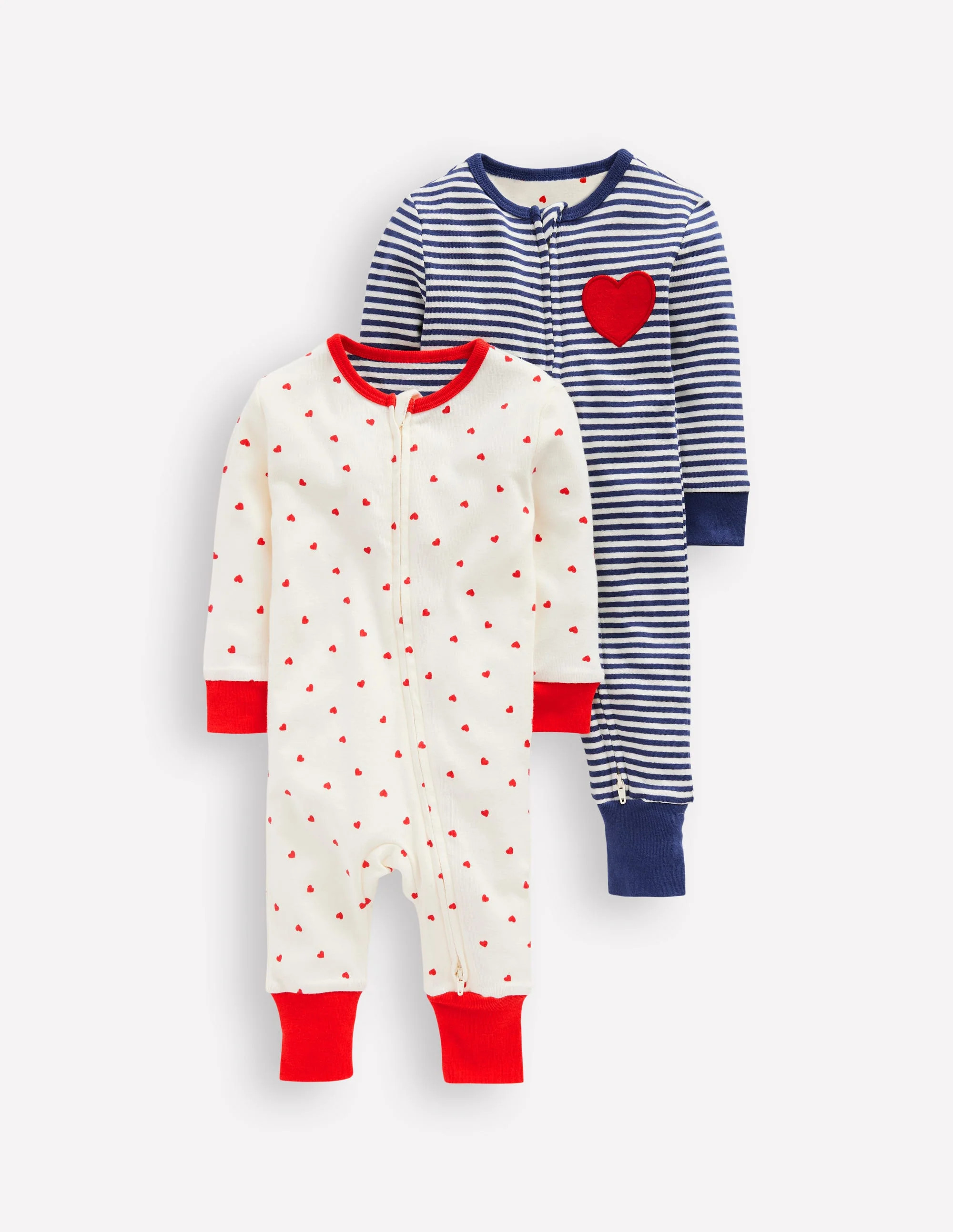 Twin Pack Rompers-Starboard Blue Stripe | Boden (US)