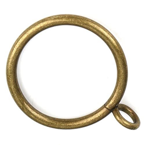 1 1/2-Inch Antique Brass Curtain Rings with Eyelets for Curtain Rods (Set of 30 PCS Curtain Rings) | Amazon (US)