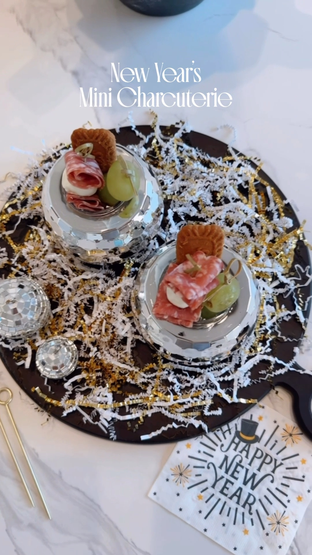 Mini disco ball charcuterie cups 
New Year’s Eve food


#LTKHoliday #LTKHome #LTKfoodie
