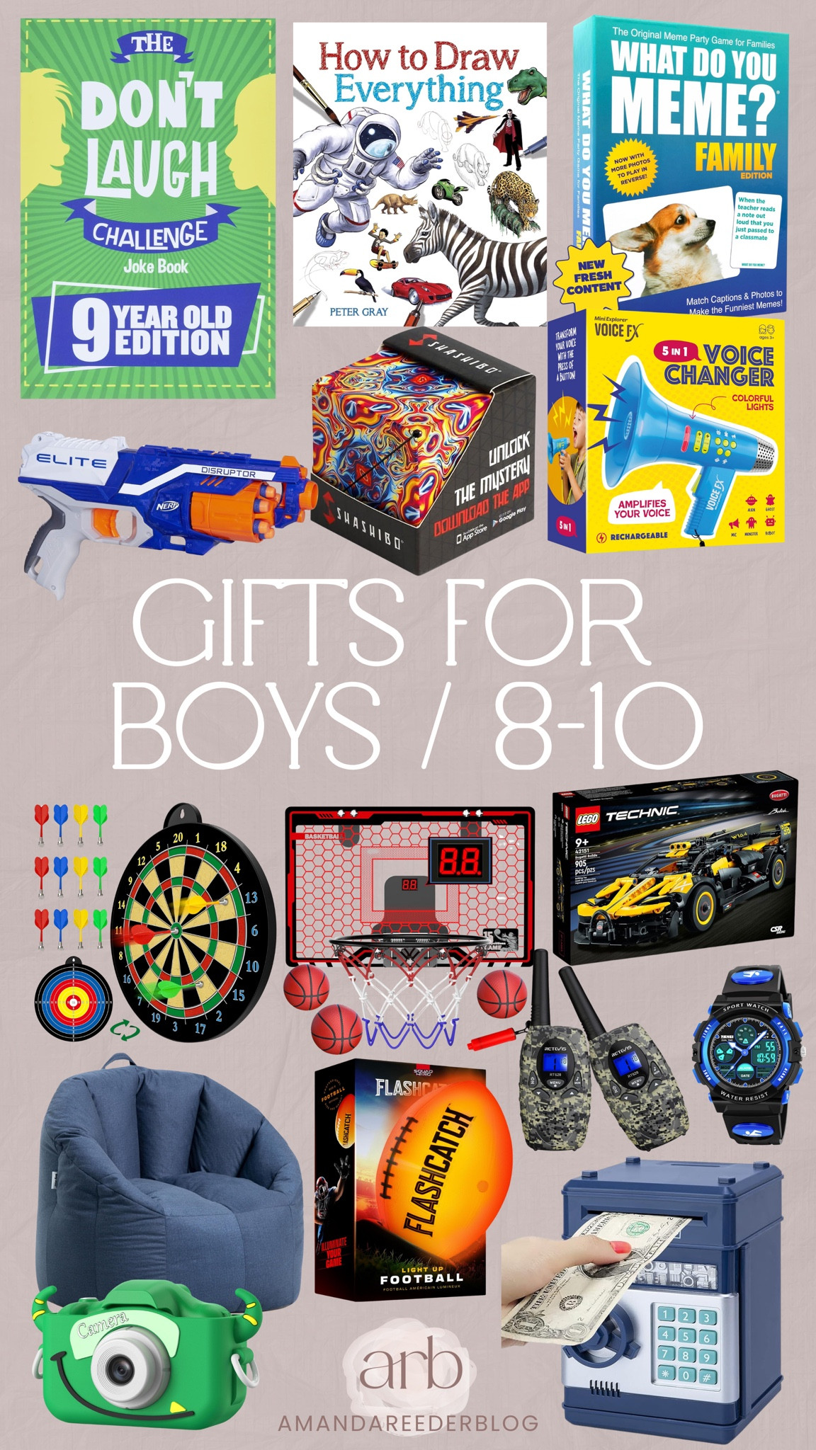 Gifts for 8-10 Year Old Boys! 

boys gifts - christmas gift guide - boys toys - football - basketball - board games - legos - camera toy - beanbag chair - kids gifts 

#LTKGiftGuide #LTKKids