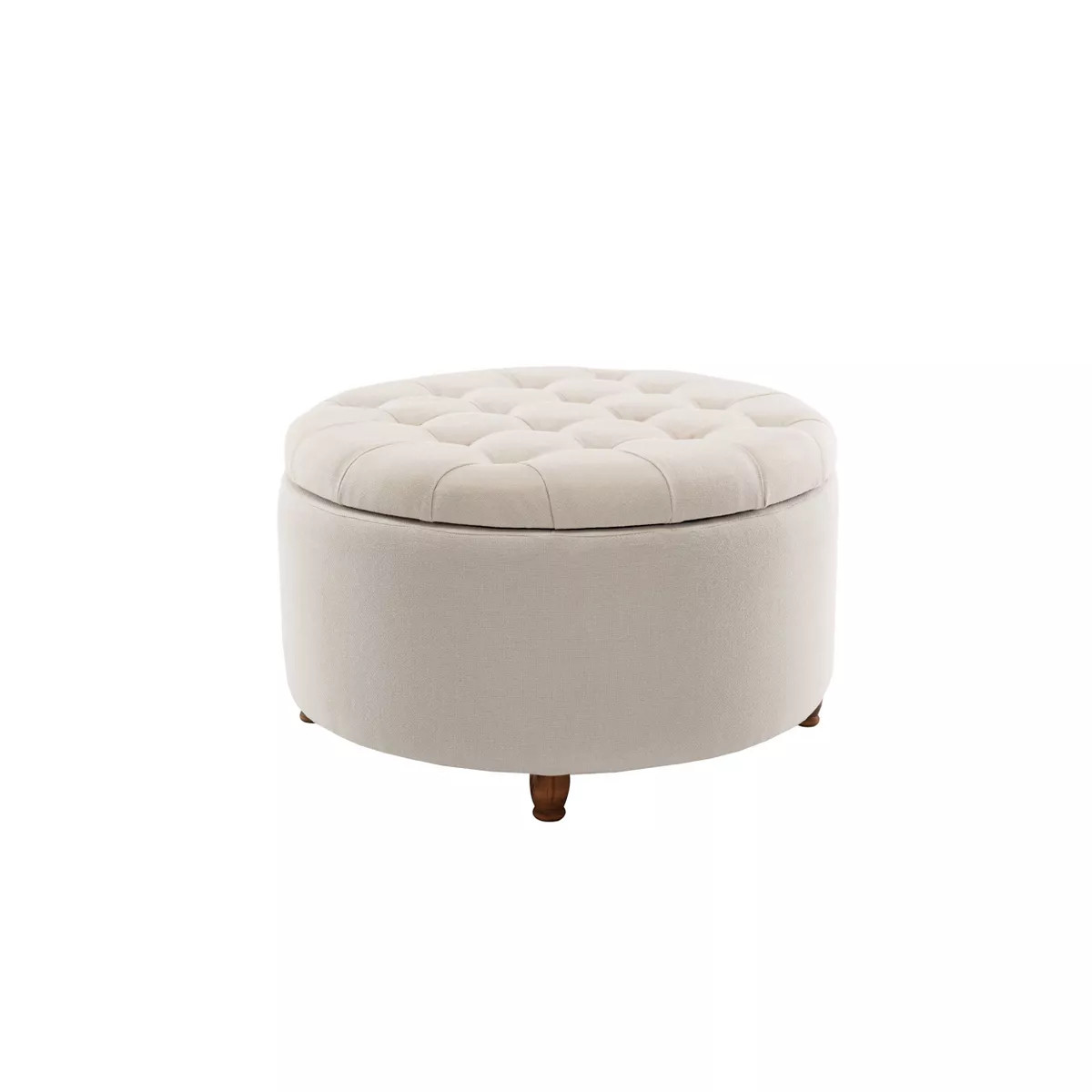 Large Round Tufted Storage Ottoman with Lift Off Lid - WOVENBYRD | Target