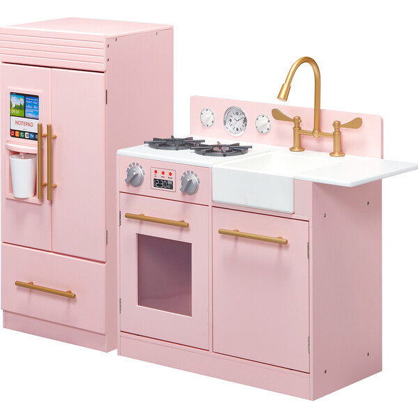 Little Chef Chelsea Modern Play Kitchen, Pink - Teamson Kids Over the Top | Maisonette | Maisonette
