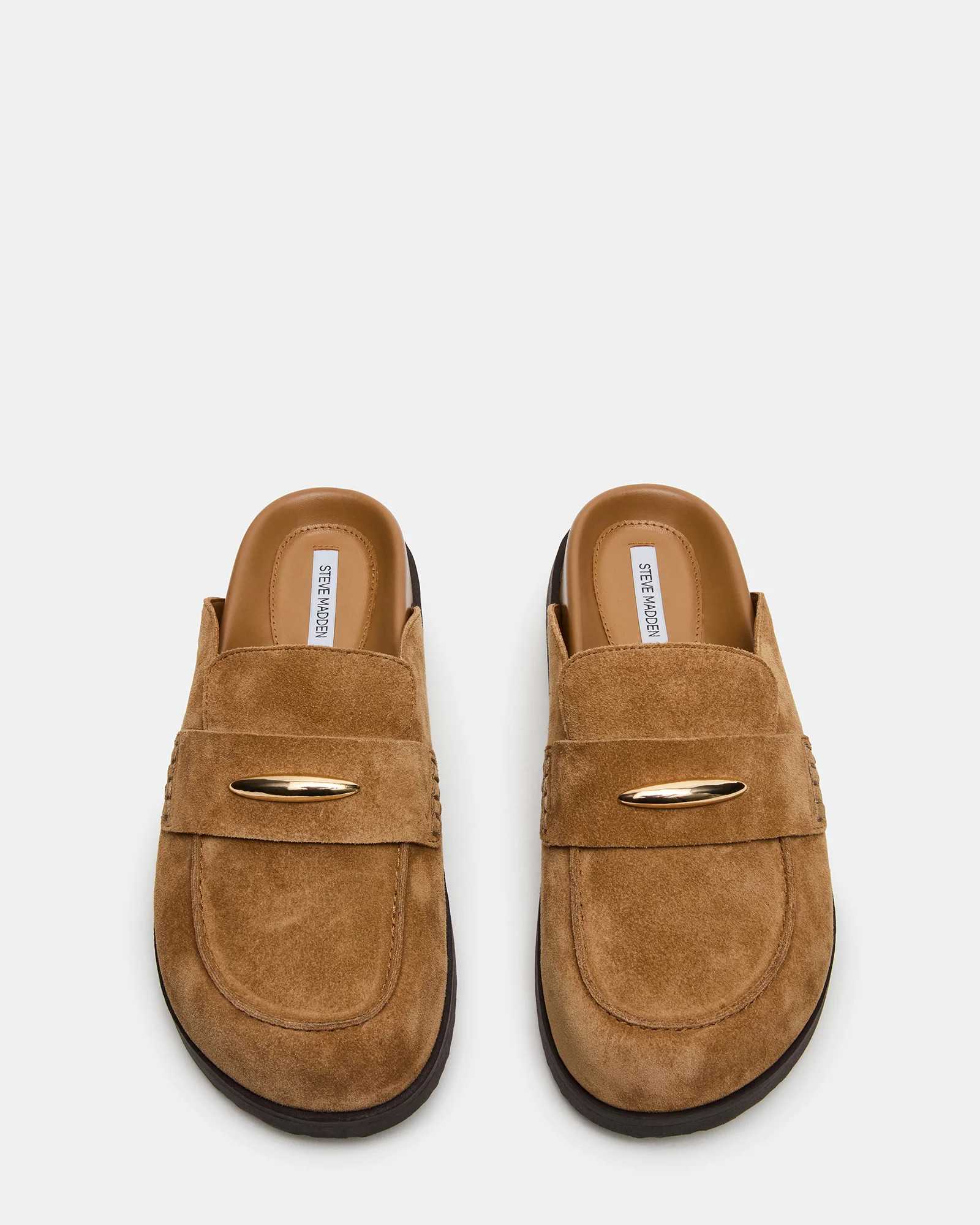 TOBIN Chestnut Suede Slip-On Mule Women's Flat | Steve Madden (US)