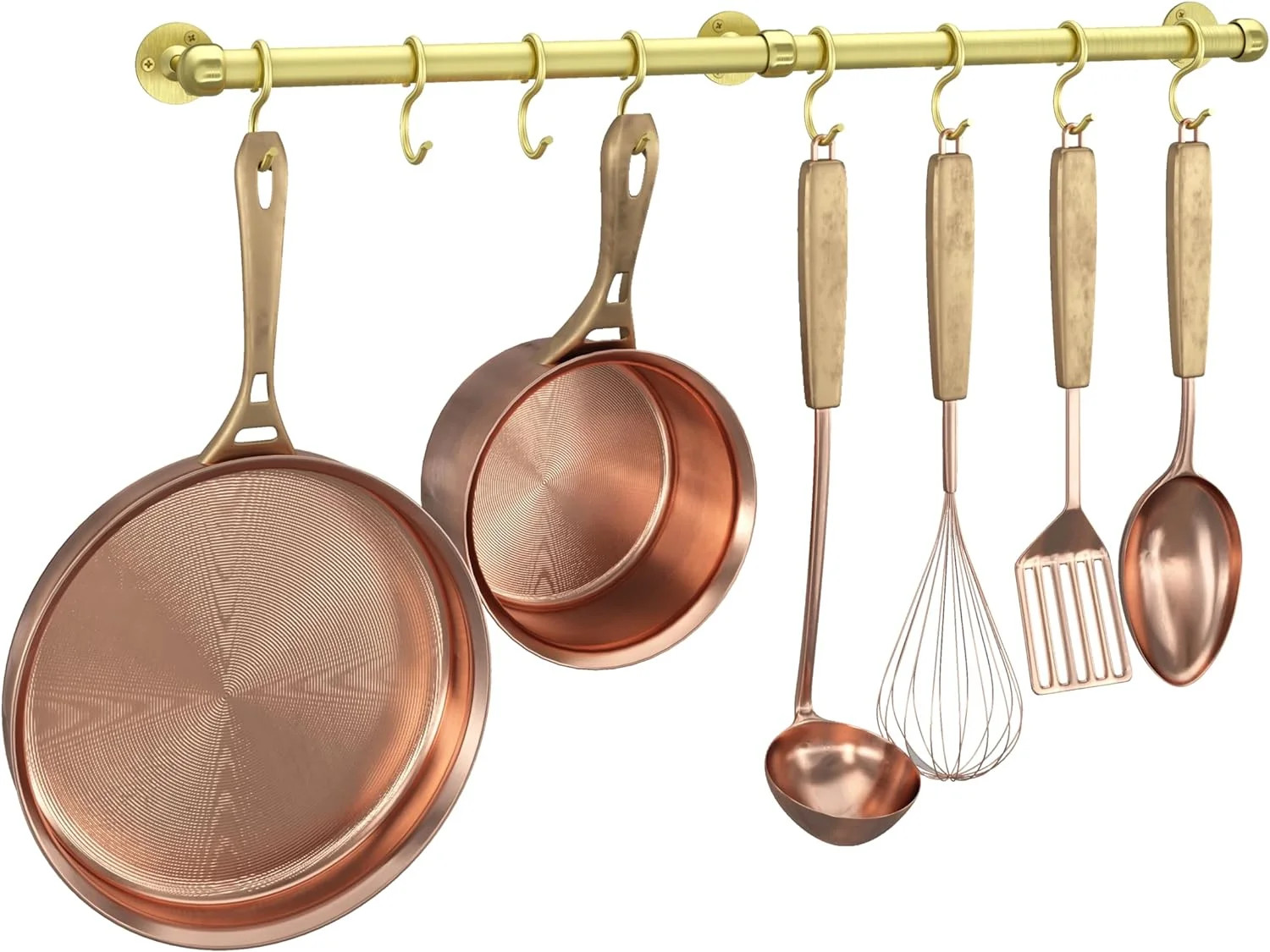 Stainless Steel Hanging Pot Rack Hanger: 23.7 Inch Brass Pot and Pan Hanger Wall Mounted Hanging ... | Walmart (US)
