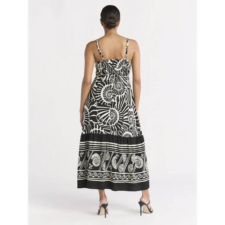 Sofia Jeans Women's and Women's Plus Tie Front Maxi Dress, Sizes XS-4X | Walmart (US)