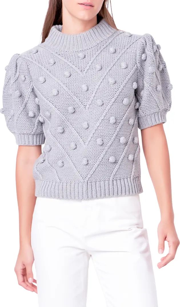 Pompom Puff Sleeve Sweater | Nordstrom