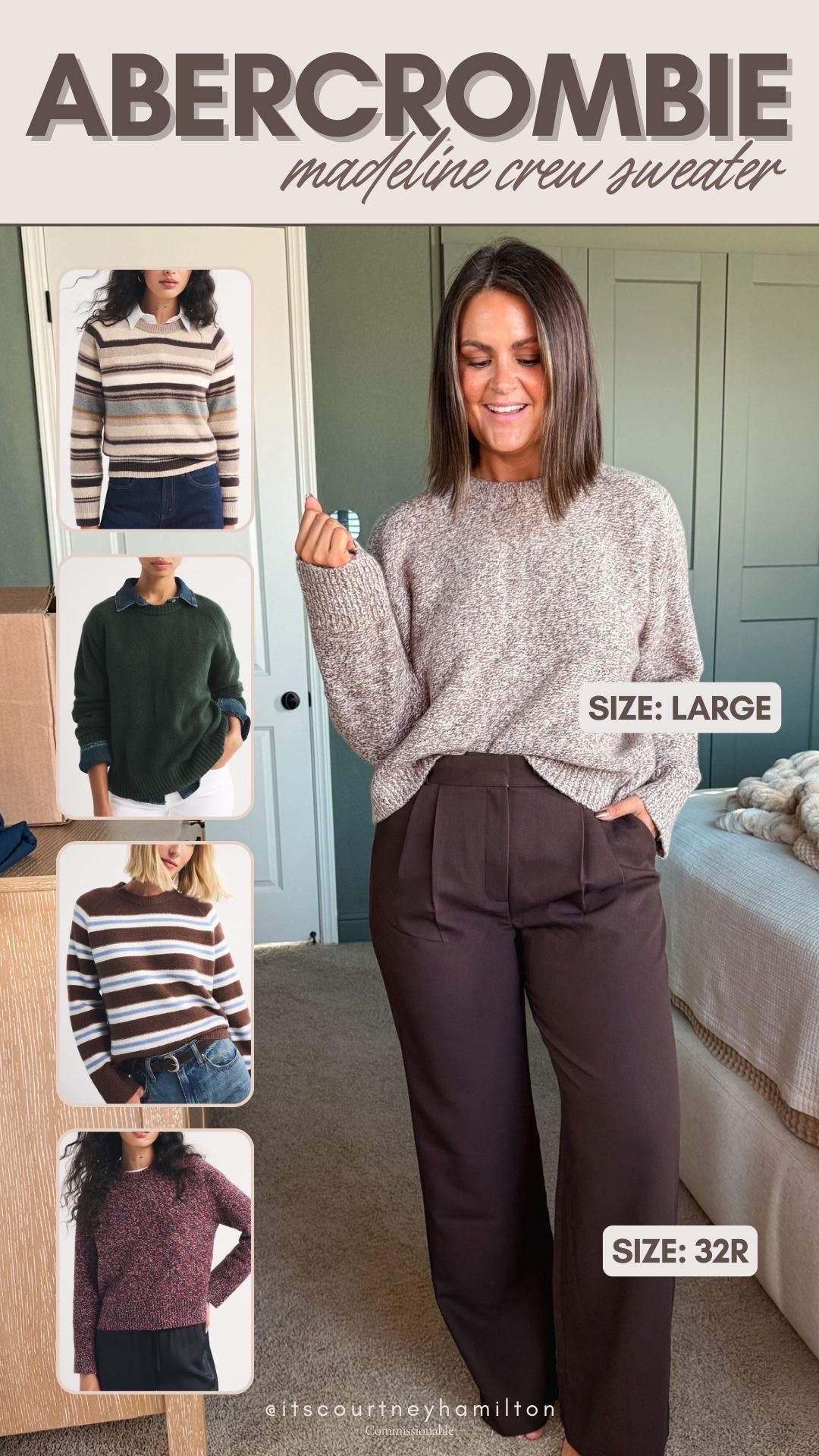 Abercrombie Madeline crew sweater! I am wearing a large in the top and a 32R in the trousers! 🤍

fall fashion, watchnow, finds under 100, casual outfit, midsize fashion, Courtney Hamilton

#LTKSeasonal #LTKootd #LTKMidsize