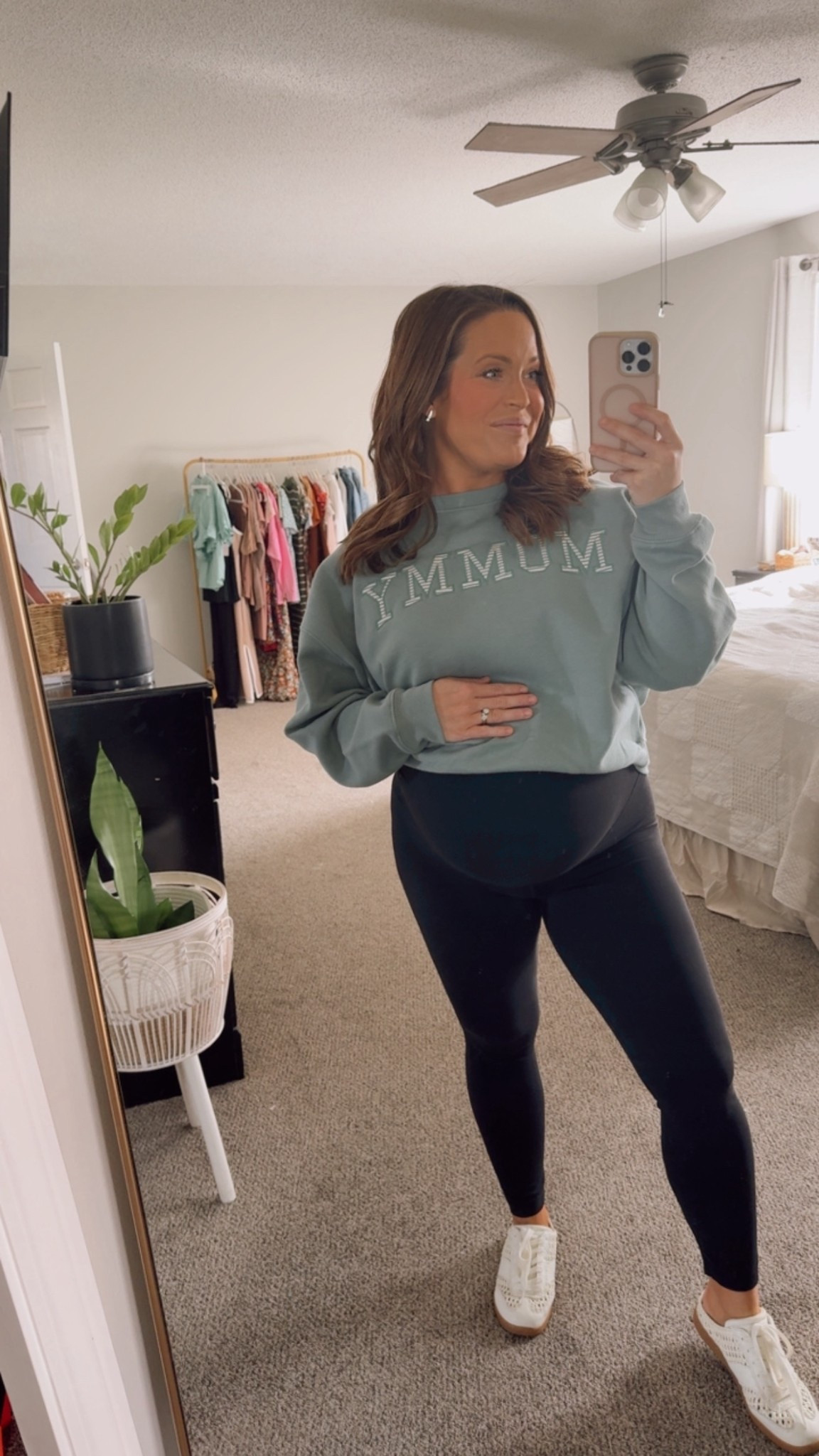 mommy sweatshirt - so soft and adorable!! from Target as well as white tennies 🤍

#LTKPetite #LTKootd #LTKBump
