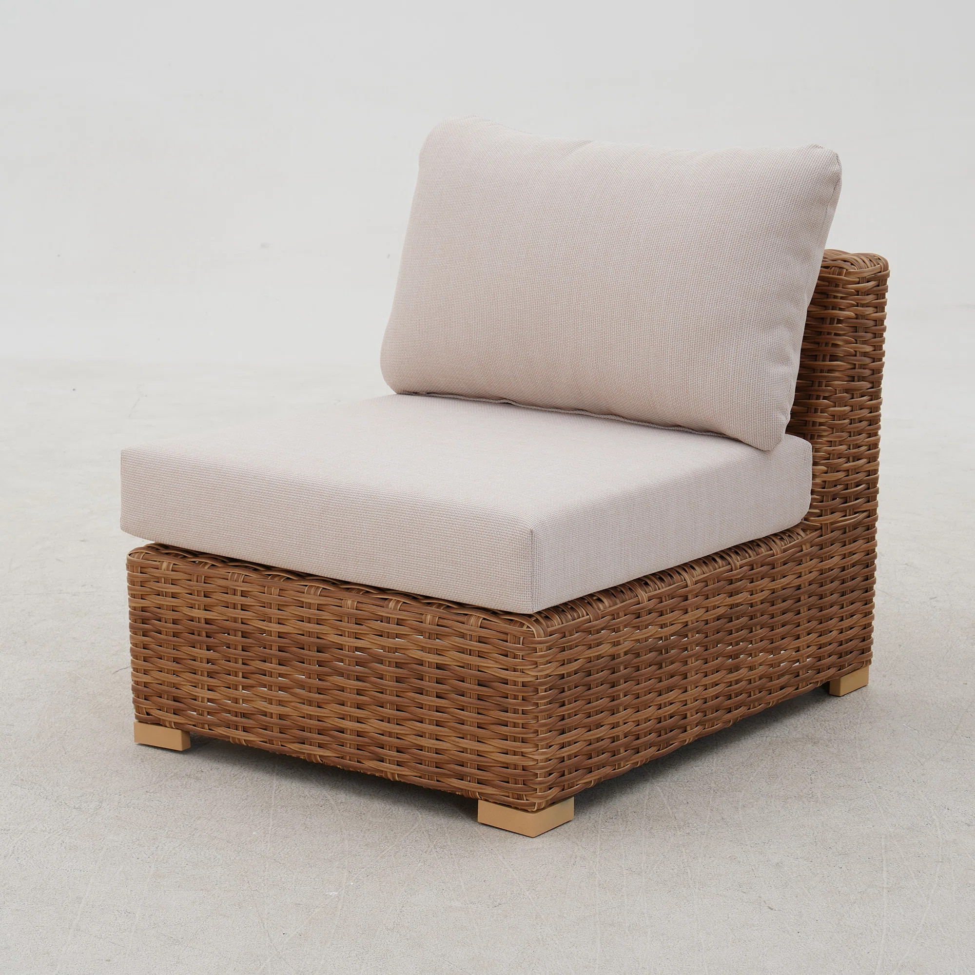 Windsor Aluminum Rattan Single  Armless  Sofa | Wayfair North America