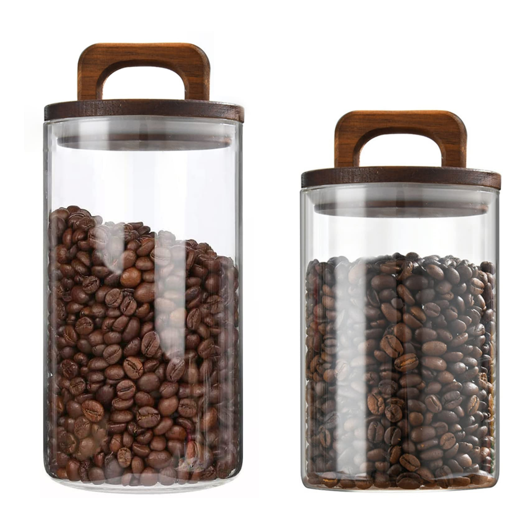 Coffee Canister, Glass Food Storage Containers, Glass Jar With Lid for Coffee Bean Candy Cookie N... | Amazon (US)