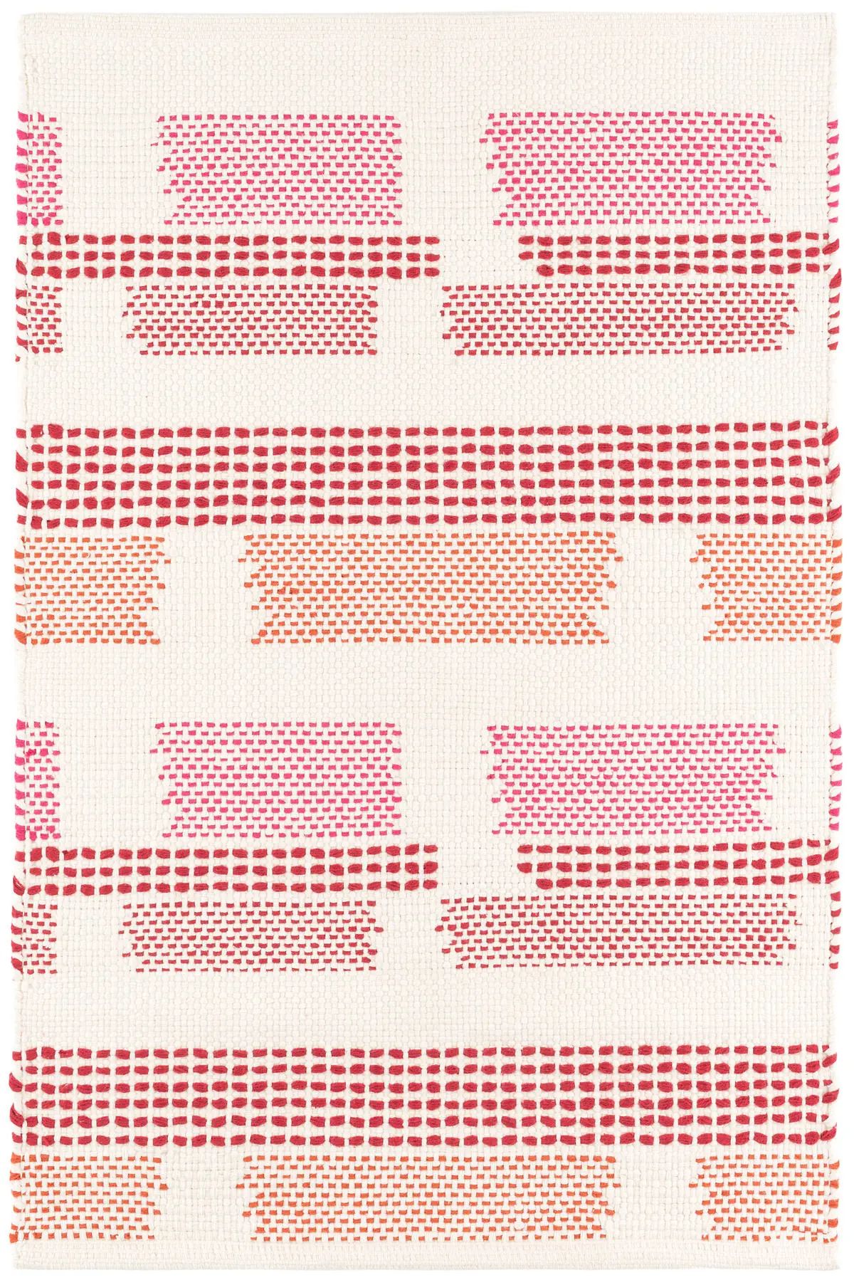New! Tread Lightly Pink Woven Cotton Rug | Annie Selke