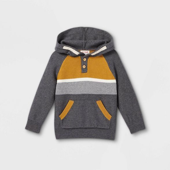 Toddler Boys' Knit Hoodie Pullover Sweater - Cat & Jack™ Gray | Target