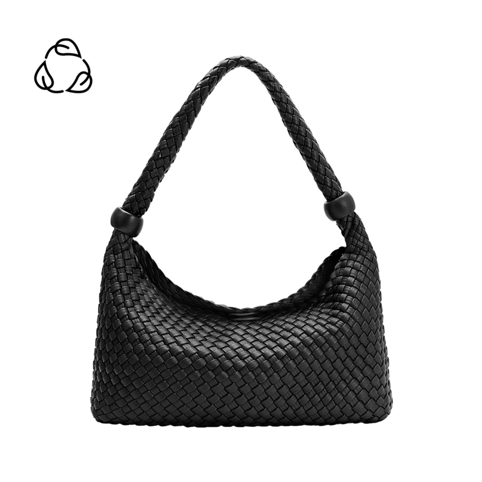 Black Quinn Recycled Vegan Leather Shoulder Bag | Melie Bianco | Melie Bianco