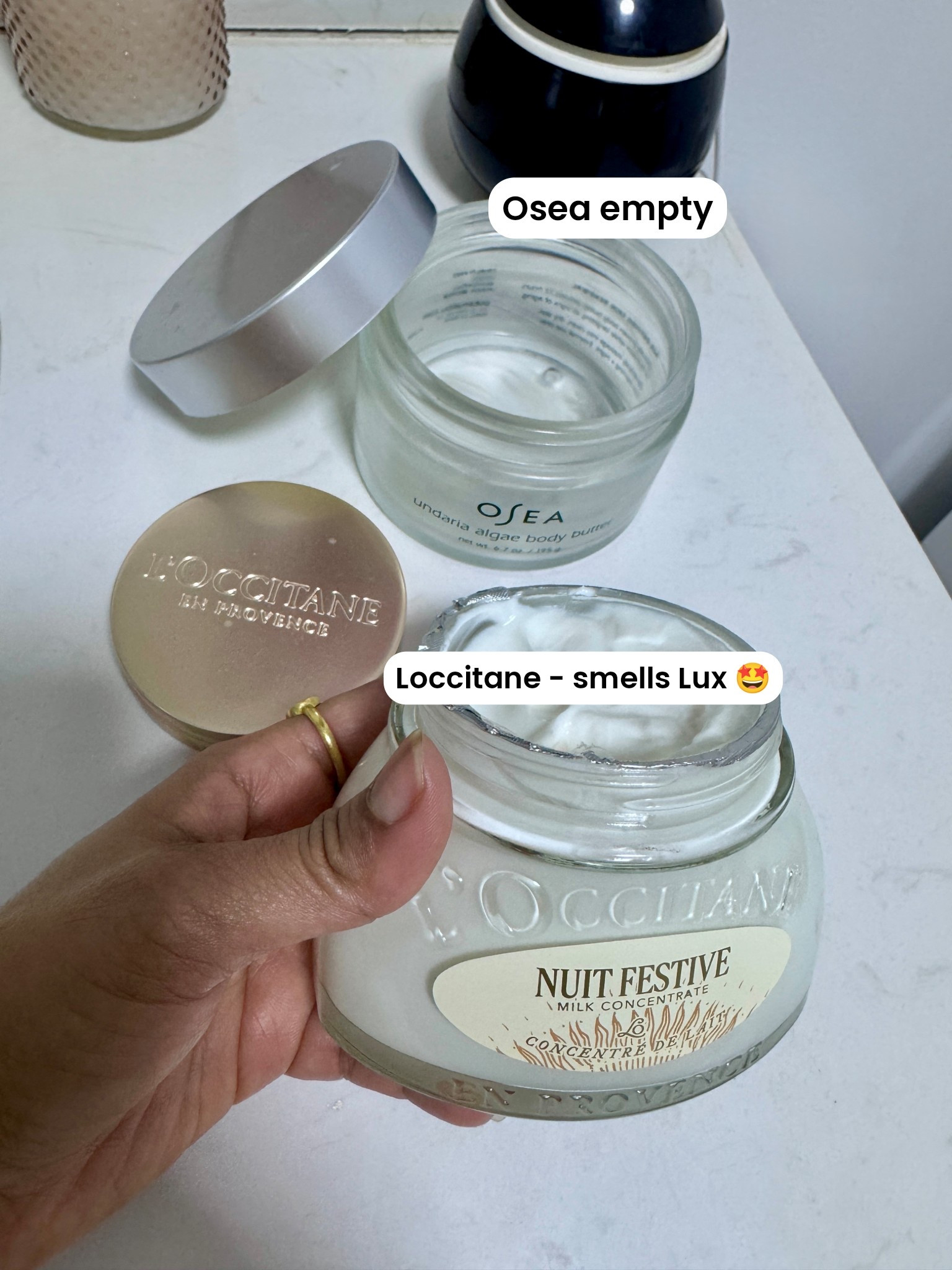 Just finished with my Osea body butter , very thick texture perfect for winter 🥶 

now I have opened Loccitane Nuit festive body moisturizer, smells Luxurious 🤩

#LTKselfcare #LTKmomlife #LTKBeauty