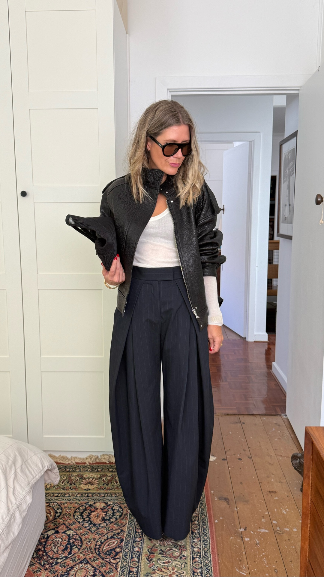  The Leather Bomber

No I wasn’t a fan — but now I am sold. Thank you to the beautiful @sunshineforlaeti for inspiring me to embrace the leather jacket. I can’t wait to share all my leather jacket looks — maybe I should make a series? I mean, we all want to get the most wear out of our investment don’t we? 

Wearing a small in the jacket (perfect fit), XS in the pants (usually an 8) and small in the top. Shoes are true to size but on the thinner side, so size up if need be. X

 

#LTKautumn #LTKstyletip #LTKaustralia