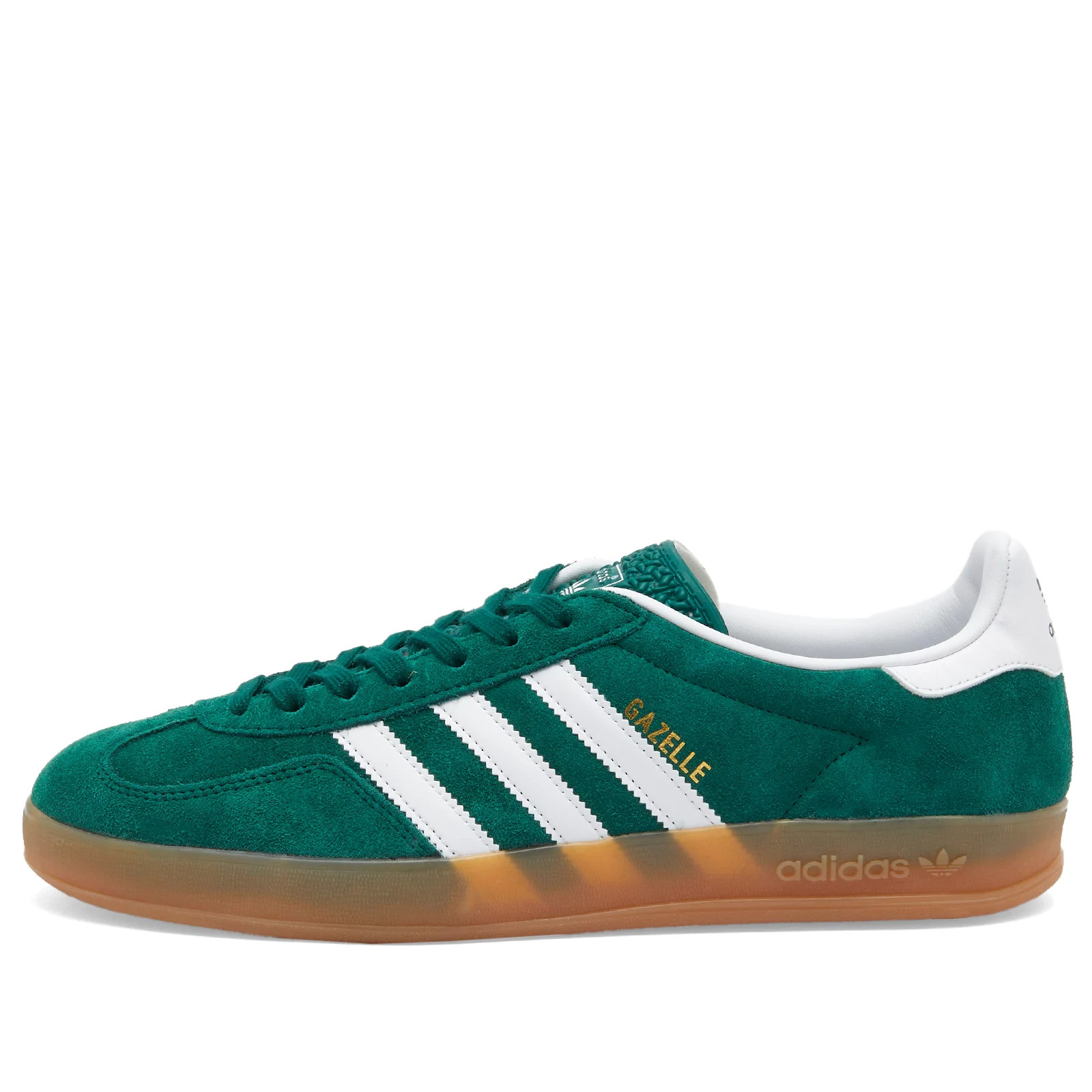 Adidas Gazelle Indoor in Collegiate Green/White/Gum, Size UK 11.5 | END. Clothing