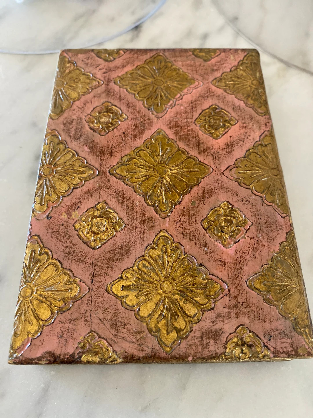 Vintage Florentine Faux Book, Serenity Prayer, Madonna and Child With John the Baptist, PINK Flor... | Etsy (US)