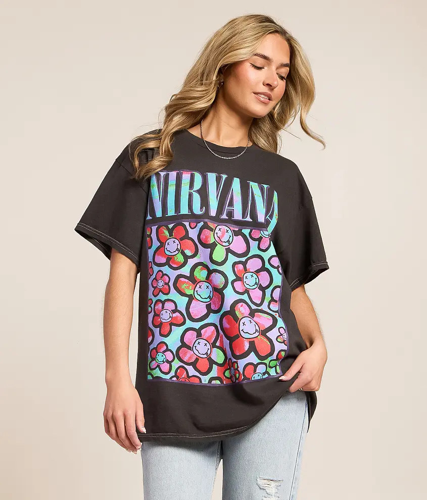 Nirvana Floral Oversized Band T-Shirt | Buckle