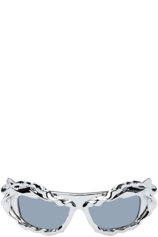 SSENSE Exclusive Silver Twisted Sunglasses | SSENSE