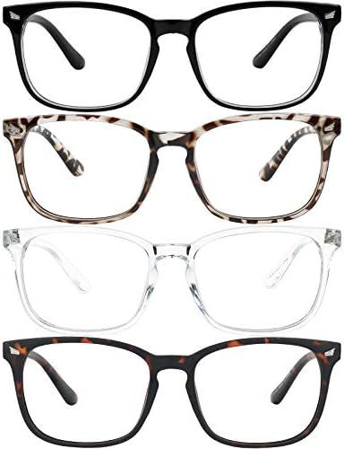 Yogo Vision Blue Light Blocking Glasses for Women & Men, 4 Pack - Anti-Glare Clear Blue Light Com... | Amazon (US)