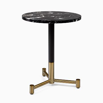 Black Marble Round Bistro Table - Branch Base | West Elm (US)