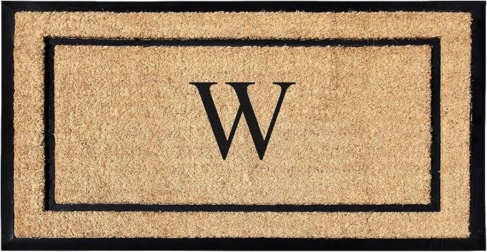 A1HC Natural Coir & Rubber Large Monogrammed Doormat, Thick Durable Entry Mats for Entrance Heavy... | Amazon (US)