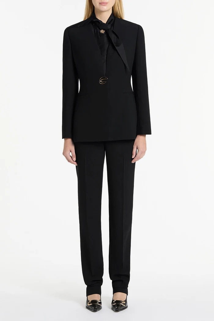 BLACK CREPE C BLAZER | Carla Zampatti