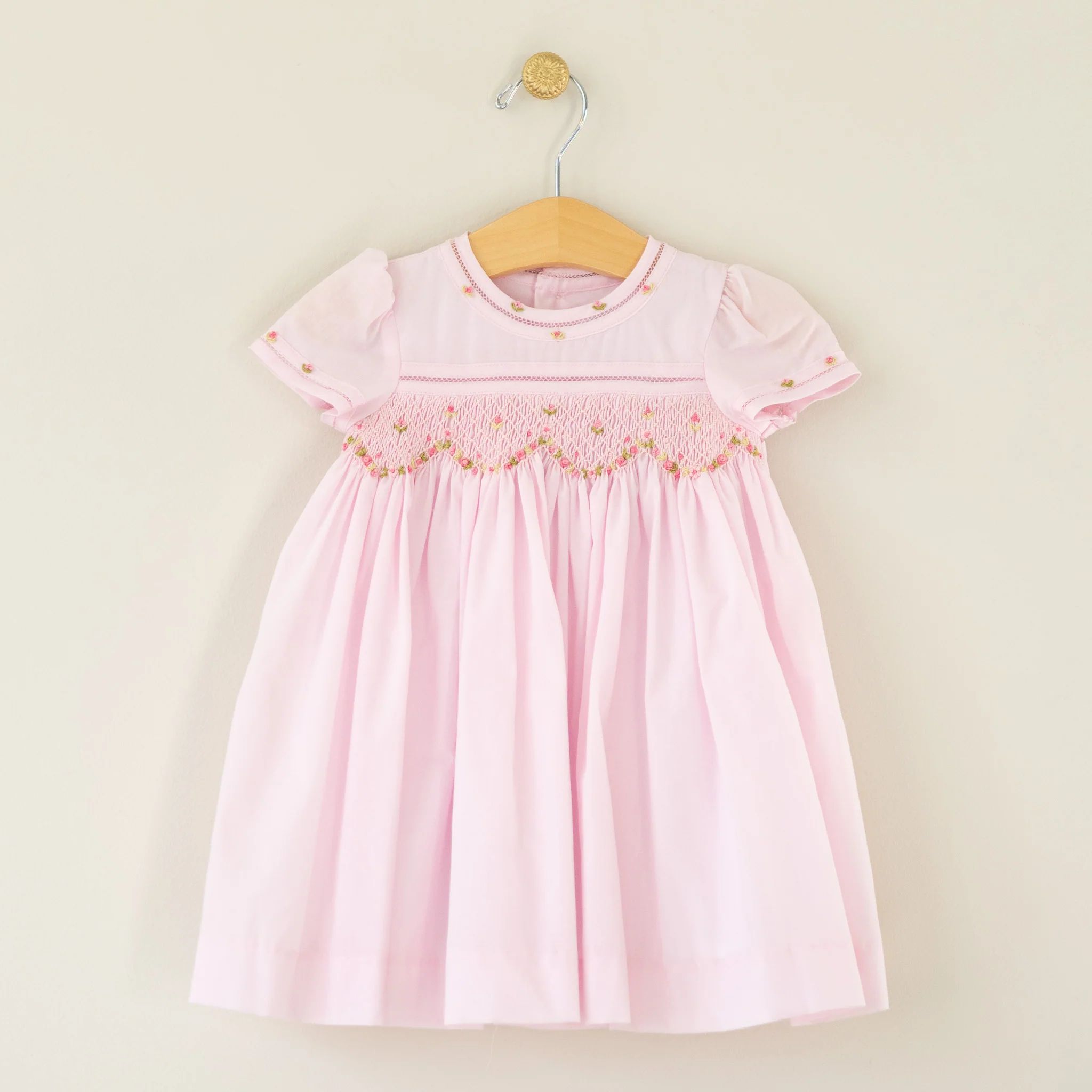 Infant Solid Pink Smocked Dress | Four and Twenty Sailors