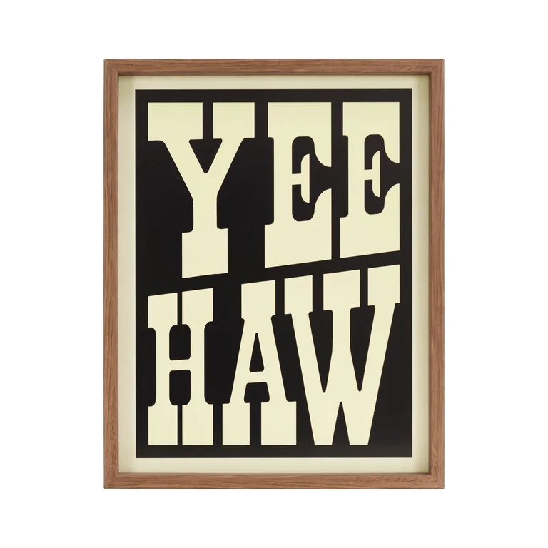 Crystal Art Gallery 15x19 Texas “YEE HAW” Wall Art Decor, Natural Framed Rustic Farmhouse Ame... | Walmart (US)