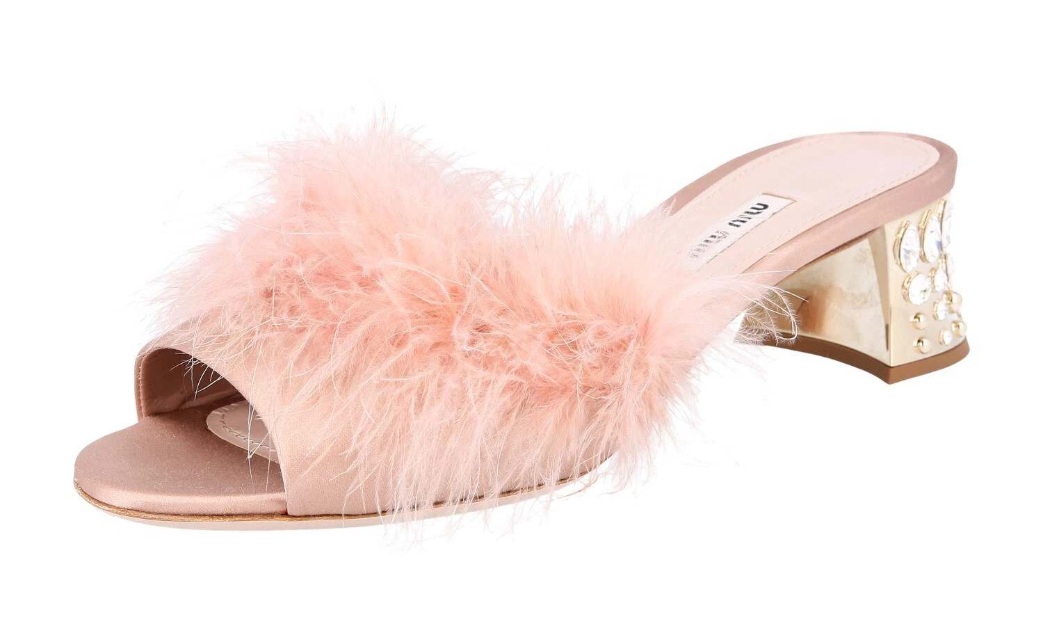 MIU MIU by PRADA CRYSTAL GOLD OSTRICH Feather Sandals Shoes  -  US 10 EU 40 UK 7 | eBay US