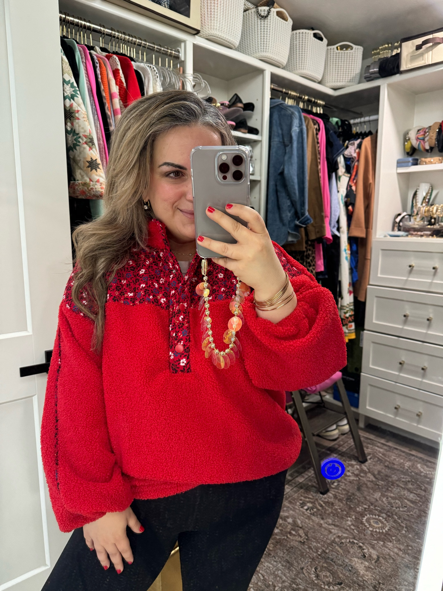 Soft fleece pullover! Similar vibes to The Great. Wearing petite large but I could have done a medium. Amazon earrings remind me of Dorsey and the leggings are very similar to lululemon align. 

#LTKMidsize #LTKFindsUnder50 #LTKSaleAlert