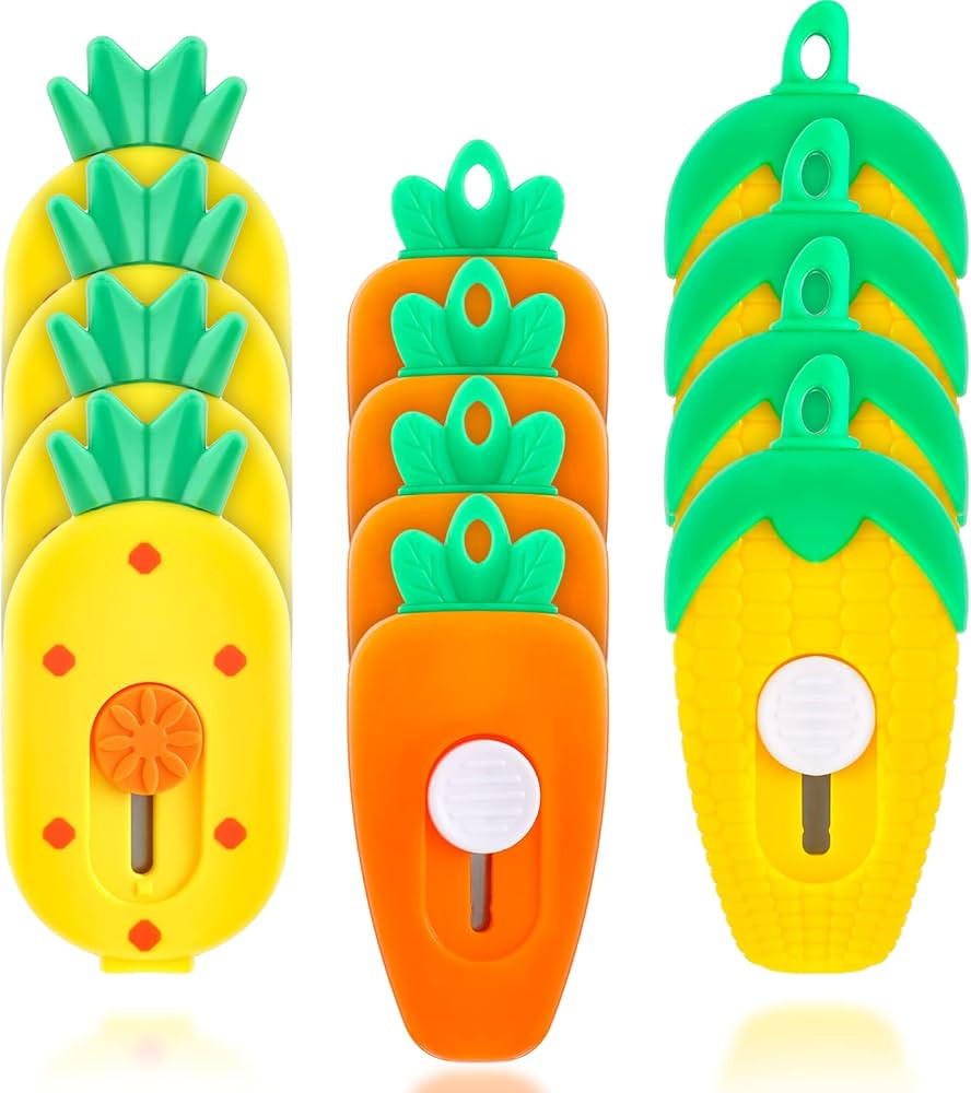 12 Pcs Cute Box Cutter Mini Retractable Kawaii Box Cutters Package Opener Cutter Knives Back to S... | Amazon (US)