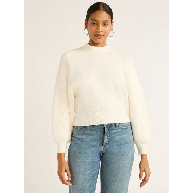 Scoop Women's Saddle Shoulder Sweater, Midweight, Sizes XS-XXL | Walmart (US)